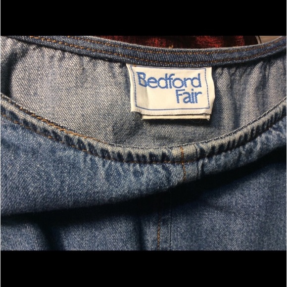 Bedford Fair Vintage Pullover Denim Shirt Size Medium - Picture 6 of 13